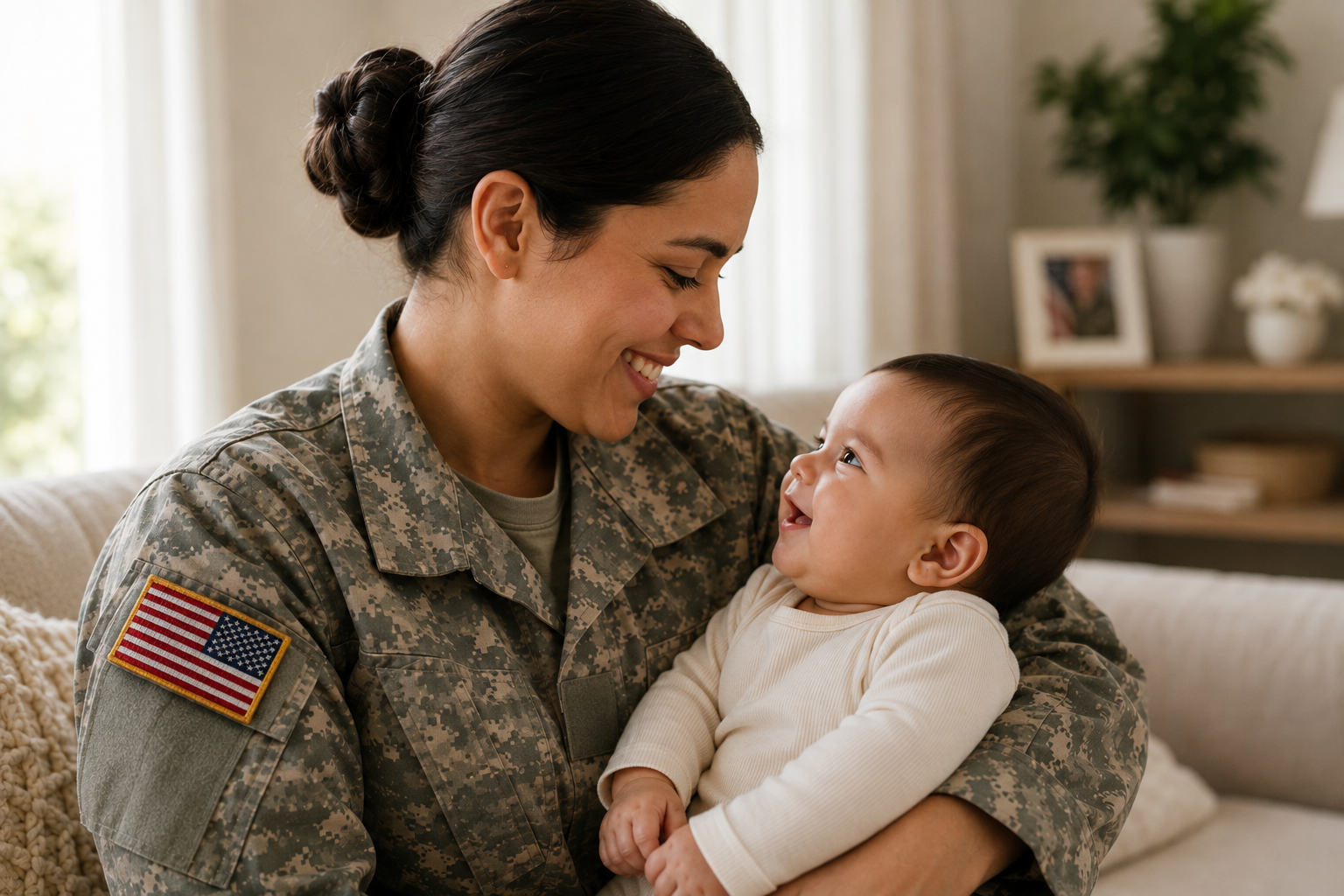 TRICARE mother with her baby